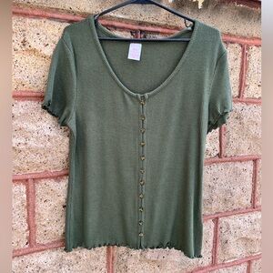 NWT No boundaries army green cute sweater blouse junior XL